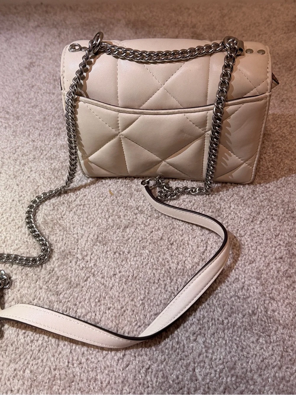 Coach Studio Baguette Quilted Leather Crossbody Bag Chalk Cream CJ526